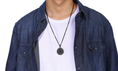 Roi salomon sceau garde & Protection pendentif acier inoxydable le septième Pentacle de Mars