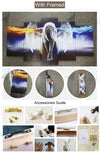 Peinture sur toile 7 chakras 5 pièces photo Art mural
