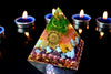 Pirámide de orgonita Ariel Aura, pirámide de cristal de Chakra Anahata transparente, joyería artesanal decorativa de resina
