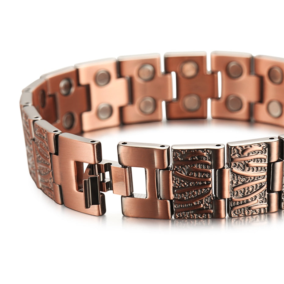 Bracelet de soulagement de la douleur Vintage cuivre pur, magnétique