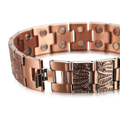 Bracelet de soulagement de la douleur Vintage cuivre pur, magnétique