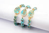 Brazalete de Cobre bañado en Oro y Turquesa Azul - Piedras Bola de 8mm - 3 modelos disponibles