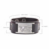 Pulsera de cuero para ojo de pez, mi ojo en forma de horus Pulsera con botones ajustables