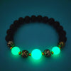 Bracelet en perles lumineuses élastique tendance, pierre de lave naturelle, bracelet en pierre fluorescente