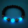Bracelet en perles lumineuses élastique tendance, pierre de lave naturelle, bracelet en pierre fluorescente