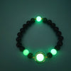 Bracelet en perles lumineuses élastique tendance, pierre de lave naturelle, bracelet en pierre fluorescente