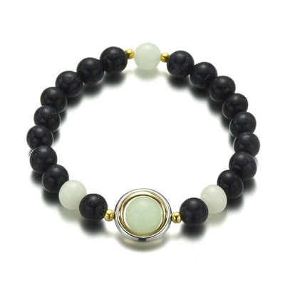 Bracelet en perles lumineuses élastique tendance, pierre de lave naturelle, bracelet en pierre fluorescente