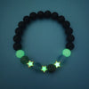 Bracelet en perles lumineuses élastique tendance, pierre de lave naturelle, bracelet en pierre fluorescente