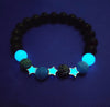 Bracelet en perles lumineuses élastique tendance, pierre de lave naturelle, bracelet en pierre fluorescente