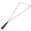 Collier Boho avec pompon, ras du cou, pendentif en cristal