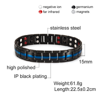 Bracelet magnétique en germanium et en acier inoxydable bijoux de charme pour énergie et santé