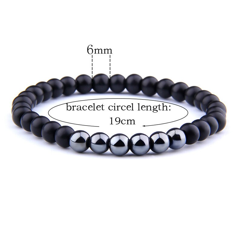 Bracelets extensibles Vintage bijoux en hématite perles en pierre naturelle
