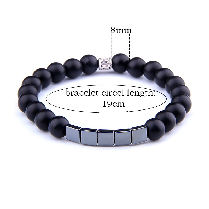 Bracelets extensibles Vintage bijoux en hématite perles en pierre naturelle