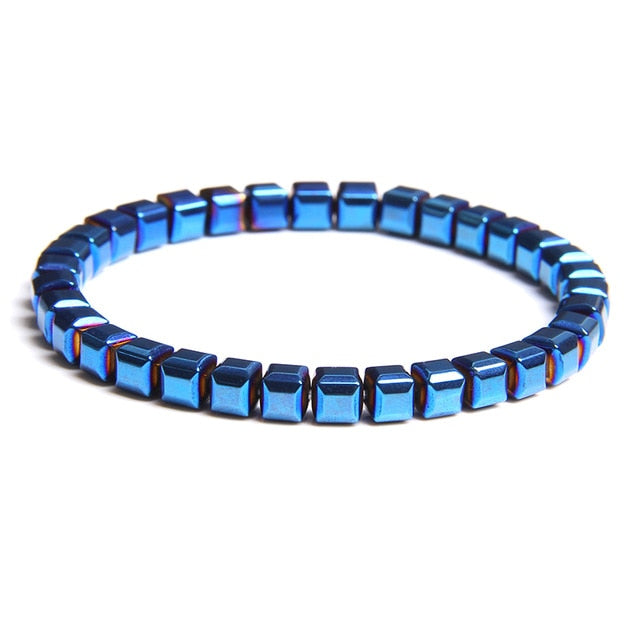 Bracelets extensibles Vintage bijoux en hématite perles en pierre naturelle