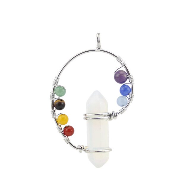 Reiki guérison méditation pendentif véritable pierre naturelle 7 Chakra pendentifs hexagonaux
