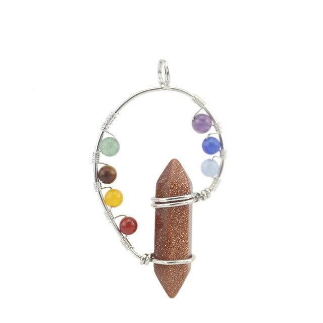 Reiki guérison méditation pendentif véritable pierre naturelle 7 Chakra pendentifs hexagonaux