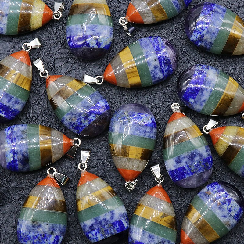 7 Chakra énergie pendentif collier pendule pierre naturelle équilibre guérison