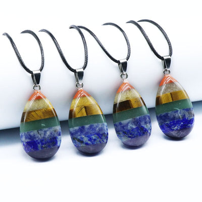 7 Chakra énergie pendentif collier pendule pierre naturelle équilibre guérison