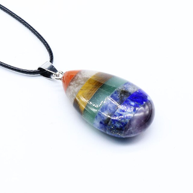 7 Chakra énergie pendentif collier pendule pierre naturelle équilibre guérison