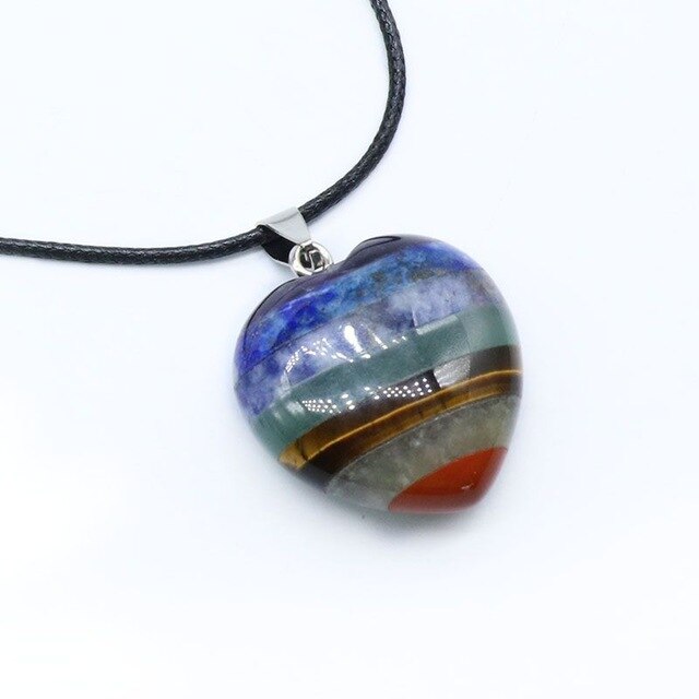 7 Chakra énergie pendentif collier pendule pierre naturelle équilibre guérison