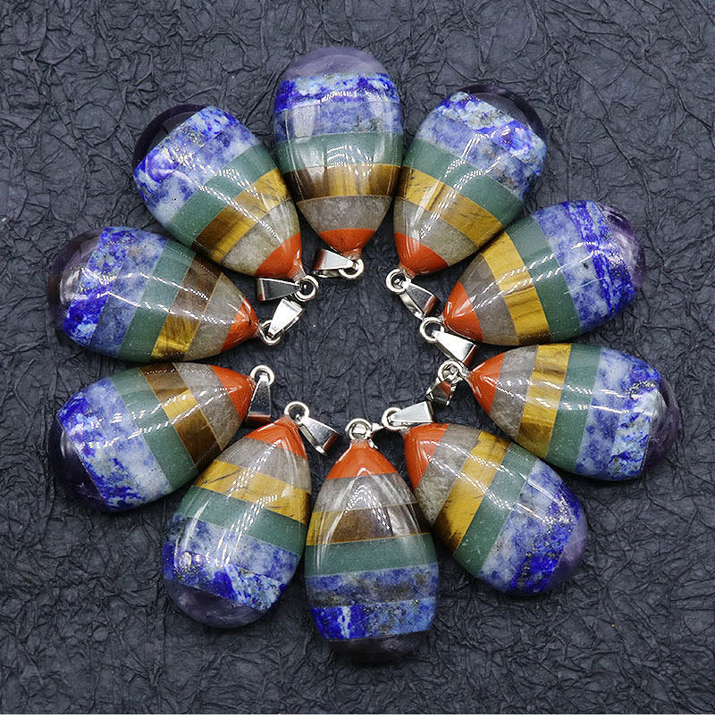 7 Chakra énergie pendentif collier pendule pierre naturelle équilibre guérison