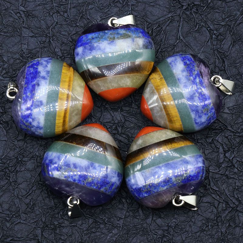 7 Chakra énergie pendentif collier pendule pierre naturelle équilibre guérison
