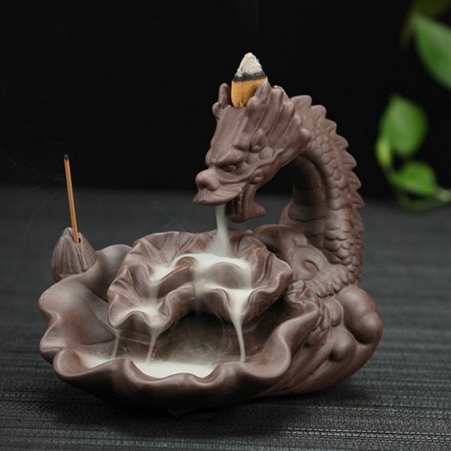 Encens en céramique moine, porte-encens bâtons à reflux, brûleur Lotus