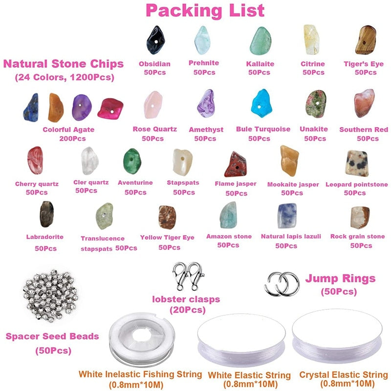 Kit de fabrication de bijoux en pierres chips