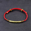Bracelet fait à la main en argent Sterling 999, couleur or, fine, chaîne rouge