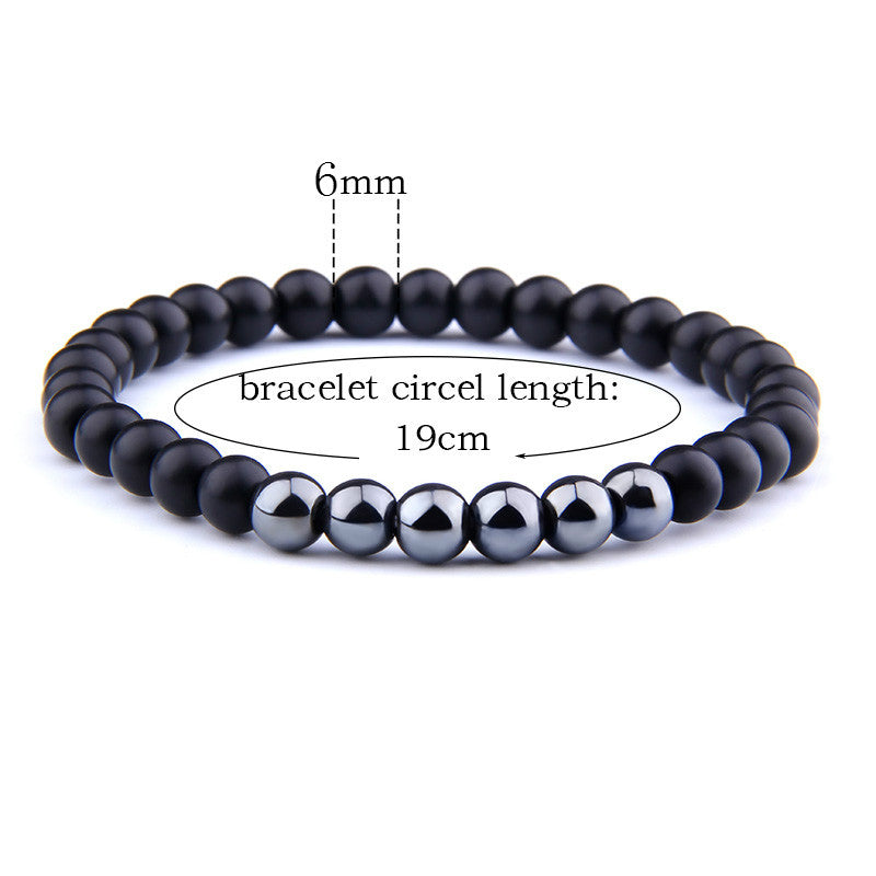 Bracelets extensibles Vintage bijoux en hématite perles en pierre naturelle