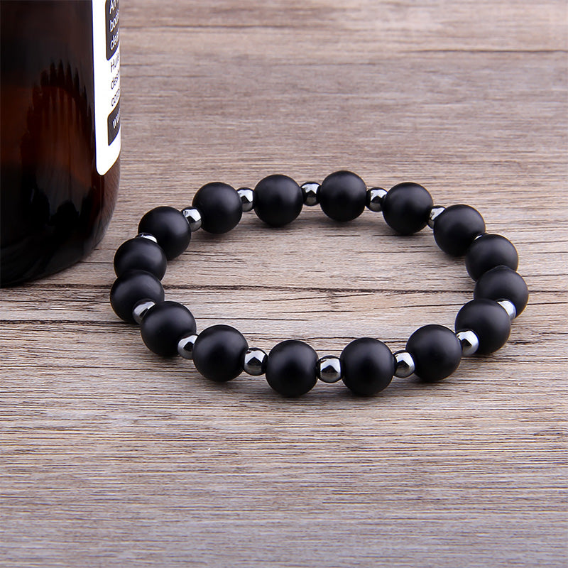 Bracelets extensibles Vintage bijoux en hématite perles en pierre naturelle
