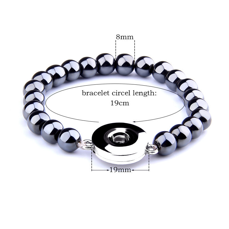 Bracelets extensibles Vintage bijoux en hématite perles en pierre naturelle