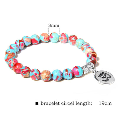 Chakra natural fluorita perla pulsera en Chakra joyas de sanación