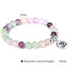 Chakra natural fluorita perla pulsera en Chakra joyas de sanación