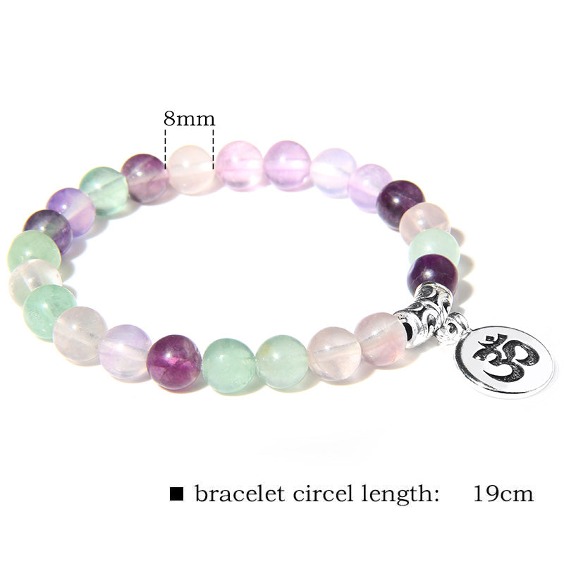 Bracelet à perles de Fluorite naturelle en pierre Chakra bijoux de guérison