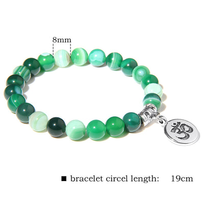 Chakra natural fluorita perla pulsera en Chakra joyas de sanación