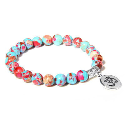 Chakra natural fluorita perla pulsera en Chakra joyas de sanación