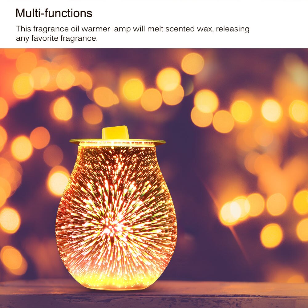 Diffuseur d'huile essentielle, chauffe-bougie électrique, humidificateur en verre à LED