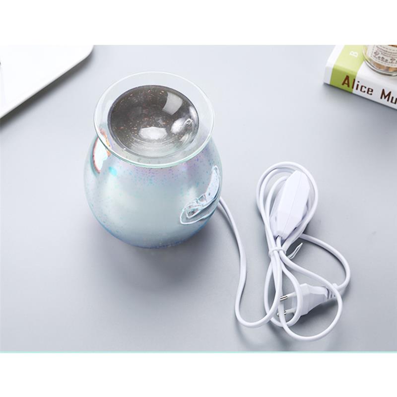 Diffuseur d'huile essentielle, chauffe-bougie électrique, humidificateur en verre à LED