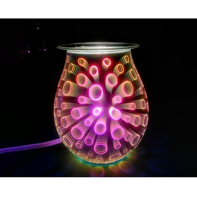 Diffuseur d'huile essentielle, chauffe-bougie électrique, humidificateur en verre à LED