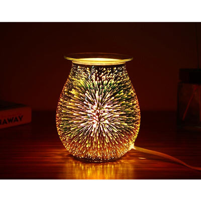 Diffuseur d'huile essentielle, chauffe-bougie électrique, humidificateur en verre à LED