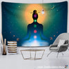 Inde Mandala bouddha Statue méditation 7 ChakraTarot tenture murale psychédéli