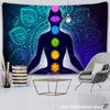 Inde Mandala bouddha Statue méditation 7 ChakraTarot tenture murale psychédéli