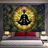 Inde Mandala bouddha Statue méditation 7 ChakraTarot tenture murale psychédéli