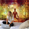 Inde Mandala bouddha Statue méditation 7 ChakraTarot tenture murale psychédéli