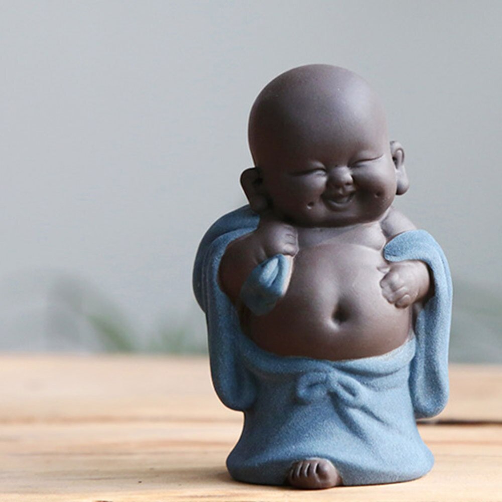 Céramique Maitreya bouddha Statue thé Sculpture sculpté à la main Figurine artisanat