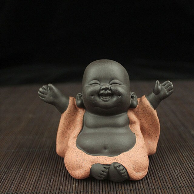 Céramique Maitreya bouddha Statue thé Sculpture sculpté à la main Figurine artisanat