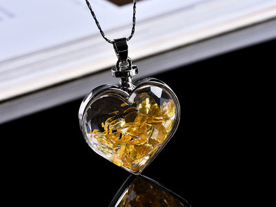 Bouteille à souhait en cristal naturel minéral pendentif en cœur
