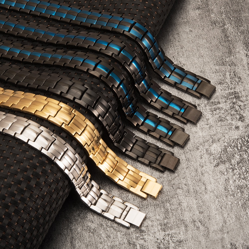 Bracelet magnétique en germanium et en acier inoxydable bijoux de charme pour énergie et santé