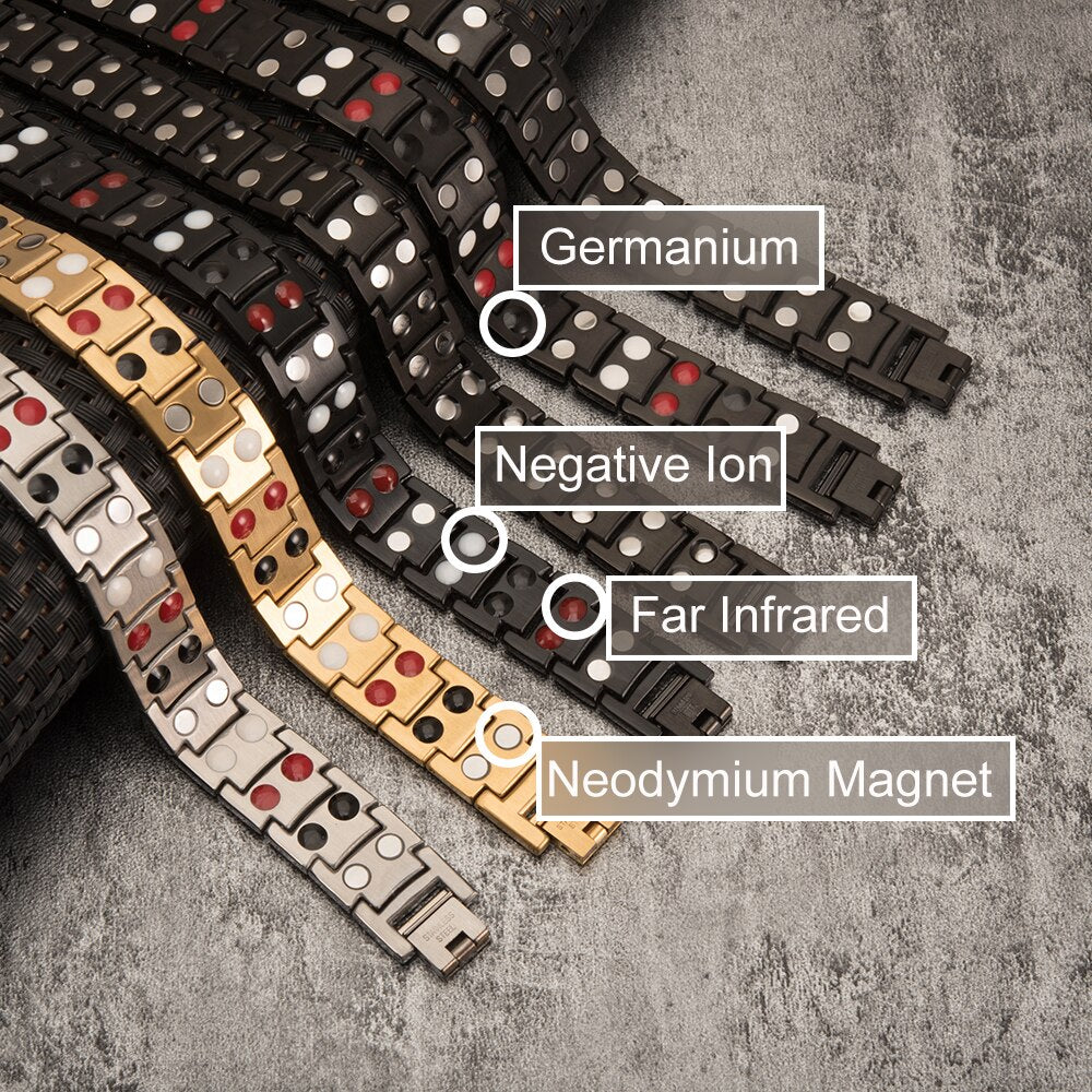 Bracelet magnétique en germanium et en acier inoxydable bijoux de charme pour énergie et santé